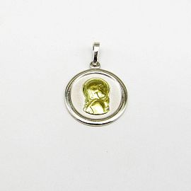 MEDALLA VIRGEN NIÑA VIROLA 24MM /PLATA Y ORO